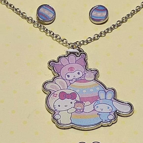 🆕 🎉 hello kitty & friends easter egg necklace & easter egg earrings set - Picture 11 of 16